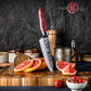 Grandsharp 67 Layers Damascus Steel Utility Paring Knife with Red Resin and Carbon Fiber Handle