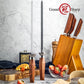 Grandsharp 10 Inch Diamond Kitchen Knives Sharpening Rod Modern Knife Sharpener Rod with Africa Rose Wood Knife Sharpener