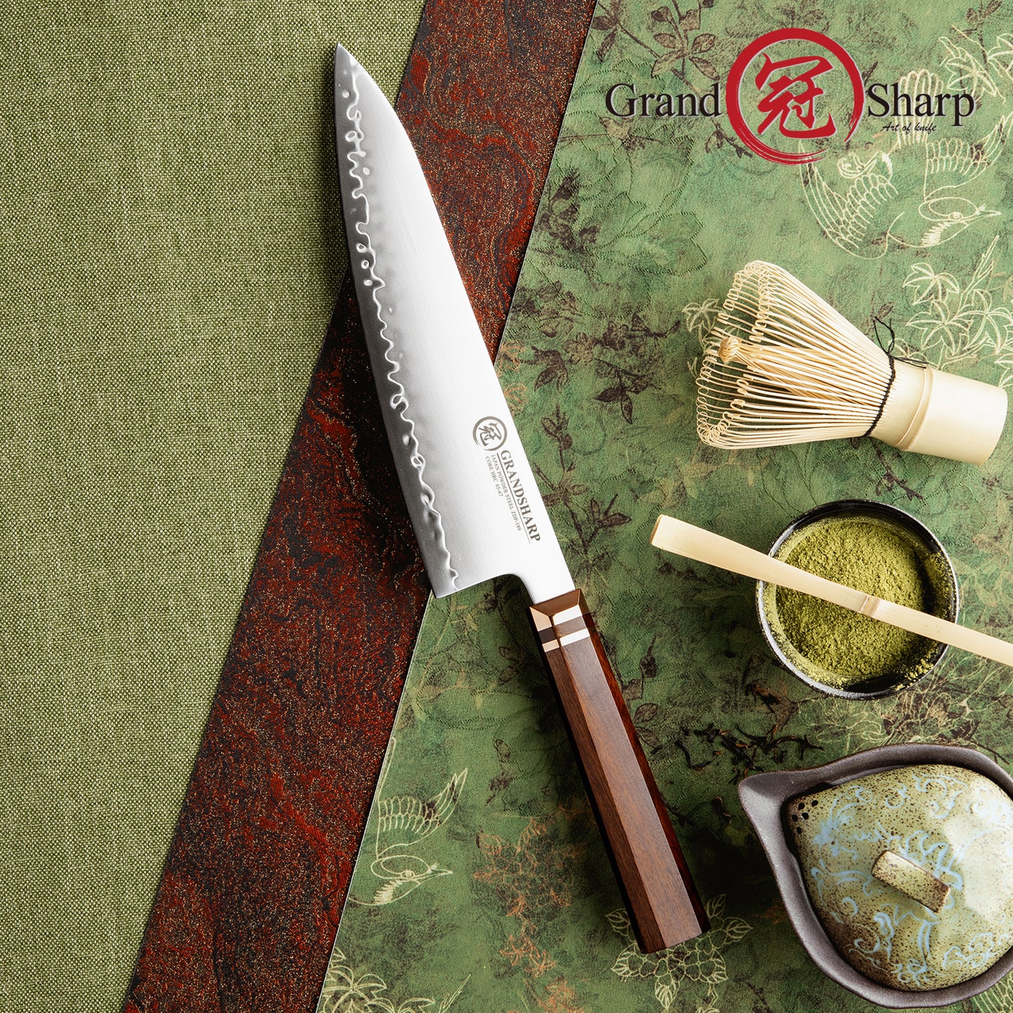Grandsharp 8 Inch Japan ZDP189 Powder Steel Chef Gyuto Knives with Mkuruti Wood Handle