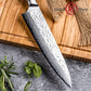 Grandsharp 8'' Kitchen Chef Knife Japanese AUS10 Steel Core Damascus Knife 67 Layers Africa Wood Handle