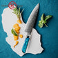 Grandsharp 129 Layers Damascus Steel Kitchen 8 Inch Chef Knife Luxury Chef Damascus Knives Cooking with Blue Resin Handle