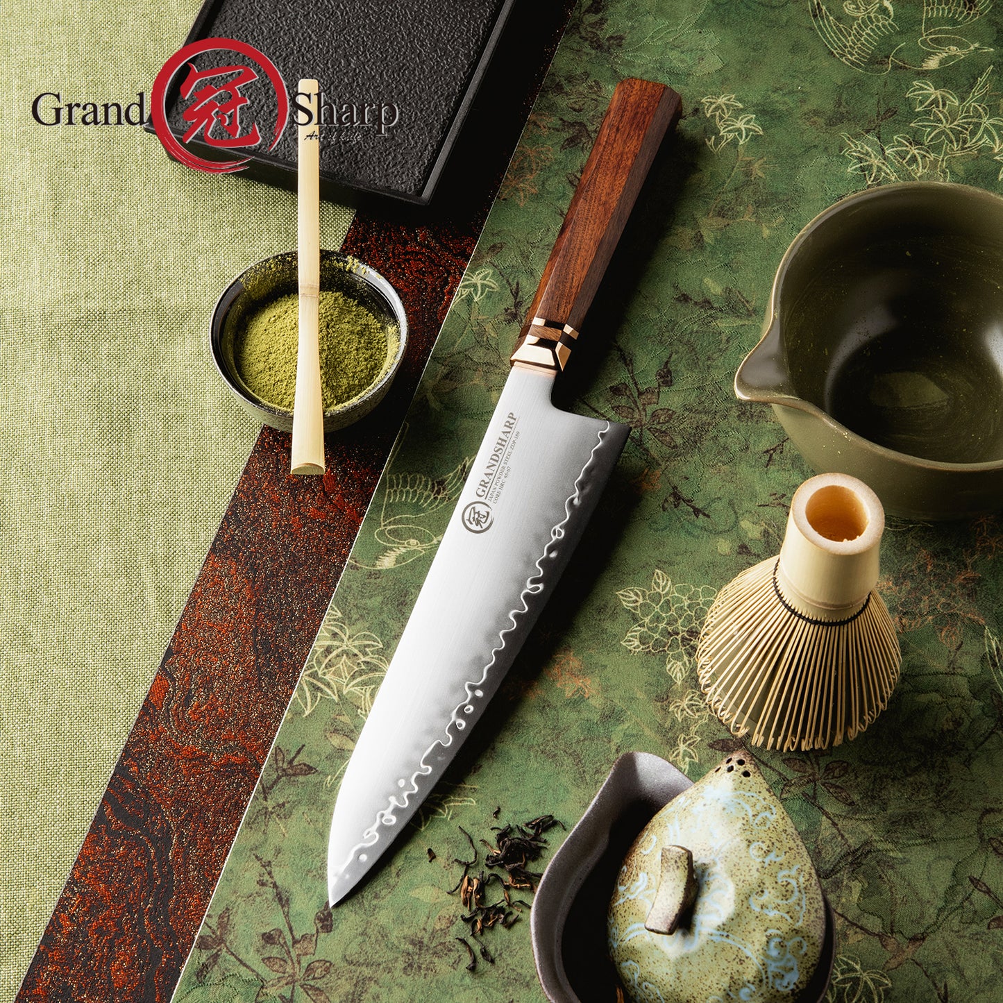 Grandsharp 8 Inch Japan ZDP189 Powder Steel Chef Gyuto Knives with Mkuruti Wood Handle