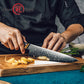 Grandsharp 129 Layers Damascus Steel Kitchen 8 Inch Chef Knife Luxury Chef Damascus Knives Cooking with Blue Resin Handle