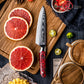 Grandsharp 67 Layers Damascus Steel Utility Paring Knife with Red Resin and Carbon Fiber Handle