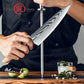 Grandsharp Kitchen Knife Sharpening Rod 10 Inch Diamond Powder Knife Sharpener for Chef Knives Sets with Olive Wood Handle