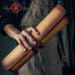 Grandsharp Fashionable Leather Knife Roll Bag First Layer Cowhide 3 Main Pockets 2 Extra Slot Suitable For Chef Santoku Knives