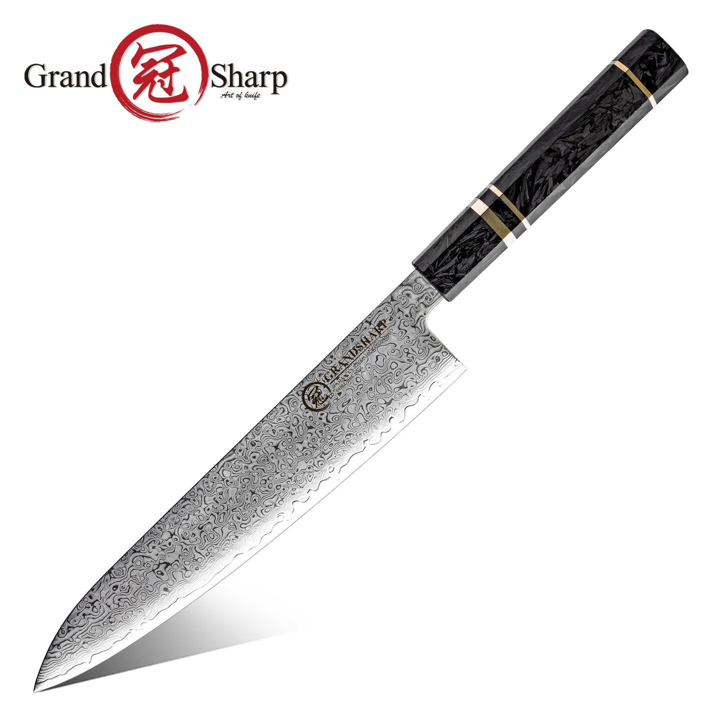 Grandsharp 10Cr15CoMoV Damascus Handmade Chef Kitchen Knife