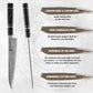 Grandsharp 6 Pcs Japanese Chef Kitchen Knives Set 67 Layers 10Cr15Mov Damascus Steel Chef Knife Sets Black Carbon Fiber Handle