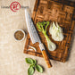 Grandsharp Custom 55 Layers Damascus Steel 8 Inch Chef Knife with Solidified Wood Handle