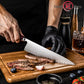 Grandsharp Handmade 8-Inch High Carbon 5 Layers Clad Steel Kitchen Chef Knife with Red Resin Handle