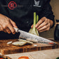 Grandsharp Custom 55 Layers Damascus Steel 8 Inch Chef Knife with Solidified Wood Handle