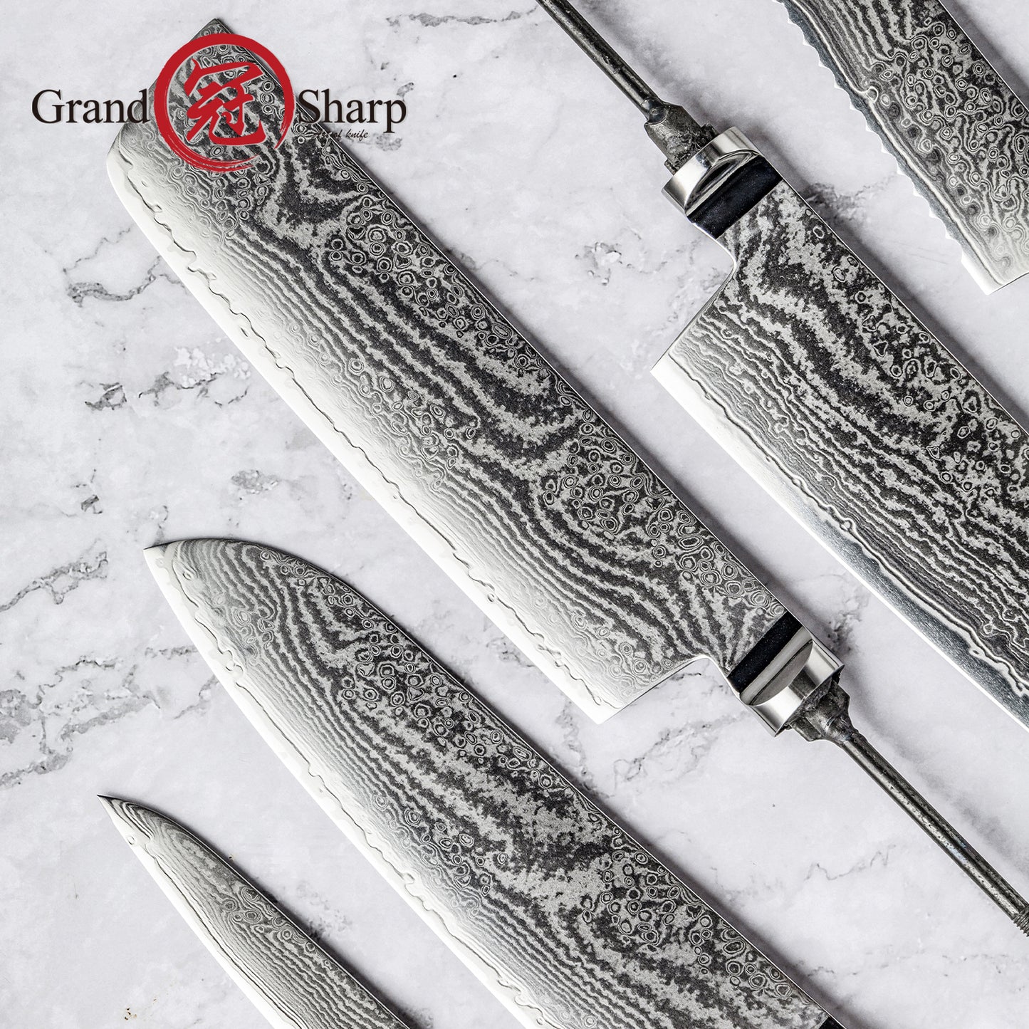 Premium DIY 67 Layers Damascus Steel Half Tang Blank Blade S35VN Powder Steel Core