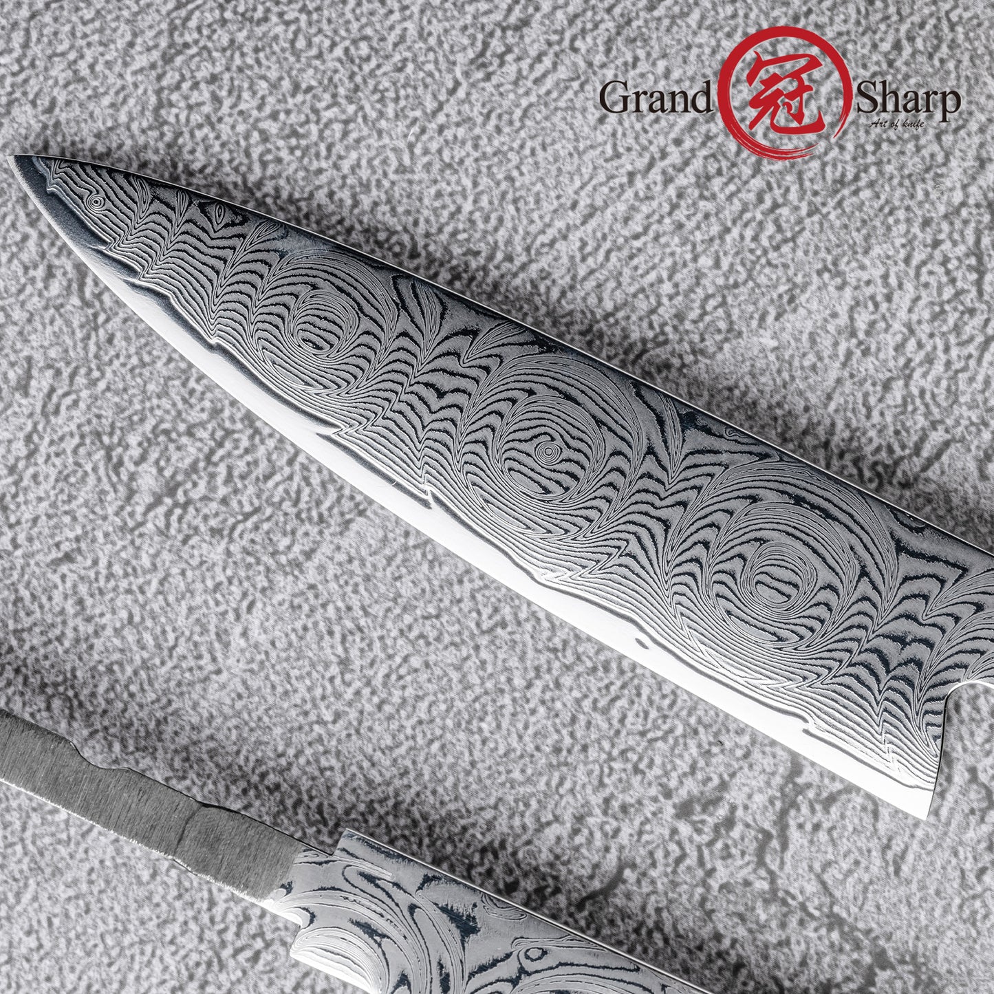 Grandsharp 67 Layers Damascus Steel DIY Hidden Tang Blade with Rose Pattern
