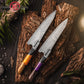 Grandsharp Purple Orange Handle Damascus Chef Knife