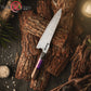 Grandsharp Purple Orange Handle Damascus Chef Knife