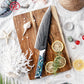 Grandsharp Abalone Shell Handle AUS10 Damascus Pro Kitchen Chef Knife