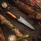 Grandsharp Purple Orange Handle Damascus Chef Knife