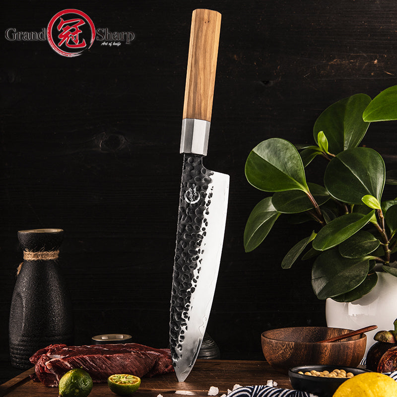 Grandsharp Kitchen Chef Knives Professional AUS10 High Corrosion Resistance Premium Gyuto Chef Knife With Olived Handle