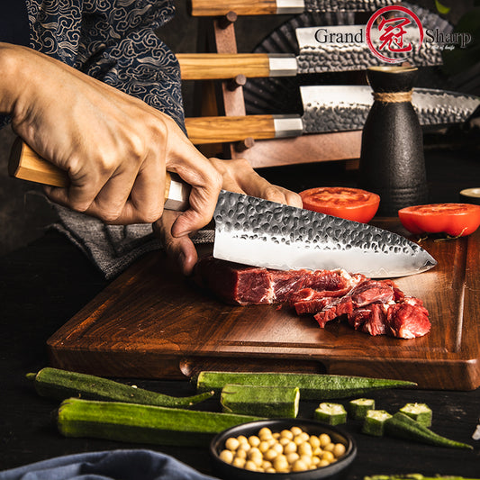 Grandsharp Kitchen Chef Knives Professional AUS10 High Corrosion Resistance Premium Gyuto Chef Knife With Olived Handle