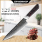Grandsharp 10Cr15Mov Cutting Core Chef Kitchen Knife 129 Layers Damascus Steel Chef Knives with Black Carbon Fiber+Resin Handle