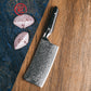 Grandsharp 7'' Kitchen Chopping Knife AUS10 Core 67 Layers Damascus Steel Cleaver Butcher Knife with Black Carbon Fiber Handle