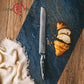 Grandsharp Kitchen 67 Layers 8 Inch Bread Knife AUS10 Damascus Steel Kitchen Bread Cutting Knives with Black Carbon Fiber Handle