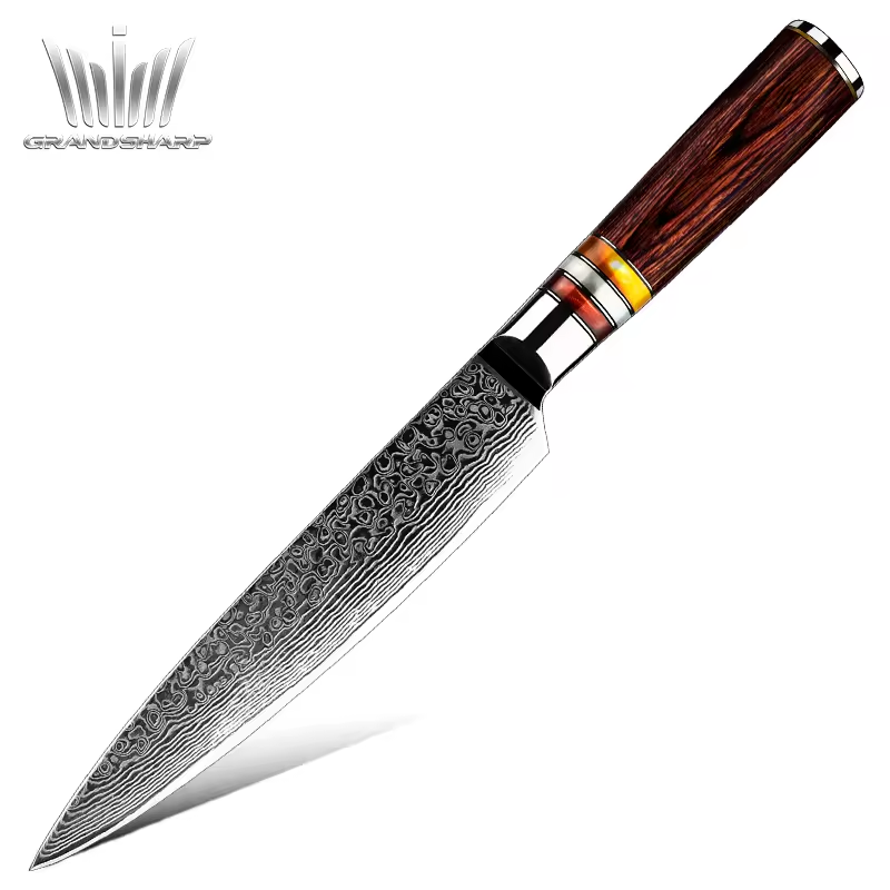Professinal 5.3 Utility Knife 67 Layers Damascus Steel Kitchen Chef Utility Multifunction Knives With Pakka Wood Handle
