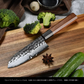 Hot Selling Natural African Mkuruti Wood Handle Forged AUS10 Stainless Steel Petty Santoku Knife