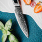 Grandsharp Premium Paring Knife 4'' 129 Layers Japanese Damascus Steel Paring Small Fruit Damascus Knives with Blue Resin Handle
