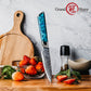 Grandsharp Premium Paring Knife 4'' 129 Layers Japanese Damascus Steel Paring Small Fruit Damascus Knives with Blue Resin Handle