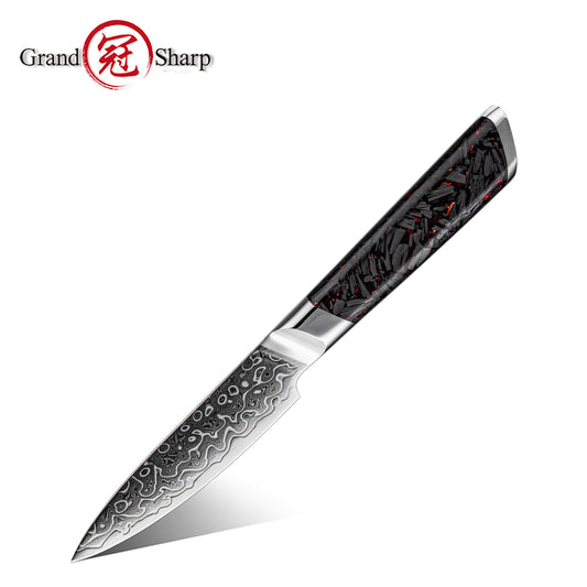 Grandsharp New 129 Layers 10Cr15CoMoV Damascus Paring Petty Knife