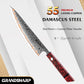 Grandsharp 8''Chef Knife 55 Layers Copper Damascus Steel Kitchen Knife Red Resin Carbon Fiber Handle Professional Cooking Tool