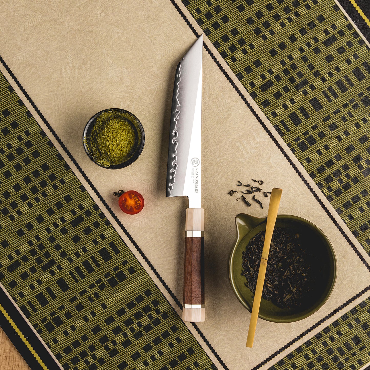 Grandsharp Kitchen Sakimaru 8 Inch Knife 3 Layers PM204/Chinese Version of M390 Steel Knives Mkuruti Wood&Imitation Ivory Handle
