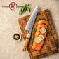 Grandsharp 55 Layers Copper Core Damascus Steel Kiritsuke  Knife with Solidified Wood Handle