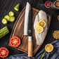 Grandsharp 9 Inch Hammered Kiritsuke Knife Chef Fillet Fish Knife Sashimi Sushi Vegetable Slicing Knife