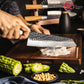 Grandsharp 9 Inch Hammered Kiritsuke Knife Chef Fillet Fish Knife Sashimi Sushi Vegetable Slicing Knife