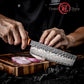 Grandsharp 6.5 Inch Japanese Nakiri Knife Damascus 67 Layers Steel Kitchen 10Cr15Mo Nakiri Knives Ebony & Solidified Wood Handle
