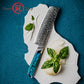 Grandsharp Damascus 7 Inch Nakiri Knife 129 Layers Japanese High Carbon Damascus Steel Nakiri Knives with Blue Resin Handle