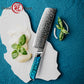 Grandsharp Damascus 7 Inch Nakiri Knife 129 Layers Japanese High Carbon Damascus Steel Nakiri Knives with Blue Resin Handle