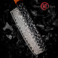 Grandsharp 6.5 Inch Japanese Nakiri Knife Damascus 67 Layers Steel Kitchen 10Cr15Mo Nakiri Knives Ebony & Solidified Wood Handle