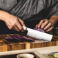 Grandsharp PM204 Powder Steel Core 6.5 Inch Kitchen Nakiri Knife Kitchen Chef Knives with Mkuruti Wood & Imitation Ivory Handle