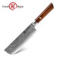 Grandsharp Rose Wood Handle Damascus Nakiri Knife