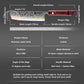 Grandsharp 7 Inch Nakiri Knife Kitchen Copper 55 Layers Carbon Steel Kitchen Nakiri Knife with Red Resin & Carbon Fiber Handle