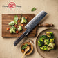 Grandsharp Japanese 129 Layers Damascus Steel 7 Inch Nakiri Knife Kitchen Damascus Nakiri Knives with Black Carbon Fiber Handle