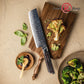 Grandsharp Japanese 129 Layers Damascus Steel 7 Inch Nakiri Knife Kitchen Damascus Nakiri Knives with Black Carbon Fiber Handle