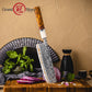 Grandsharp 7'' Nakiri Knife Japanese 55 Layers Copper damascus with Solidified Wood+Imitation Ivory Handle