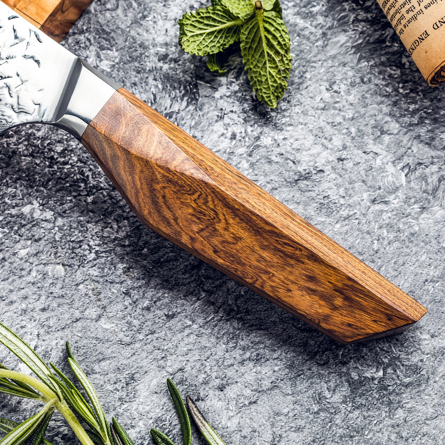 Grandsharp Premium 1-5pcs Damascus Kitchen Knife Set 67 Layers AUS-10 Cutting Core Africa Rose Wood Handle Meat Food Cutter