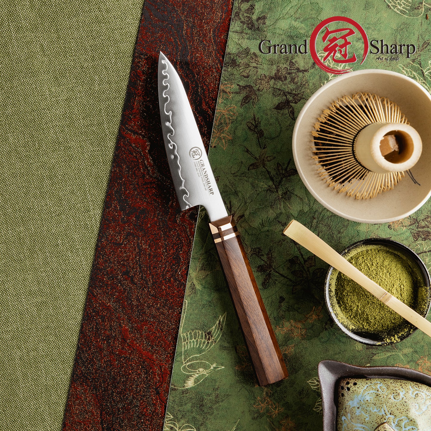 Grandsharp Kitchen Japanese Hitachi ZDP189 Powder Steel Paring Knife 4.5 Inch Paring Fruit Cutting Knives Mkuruti Wood Handle