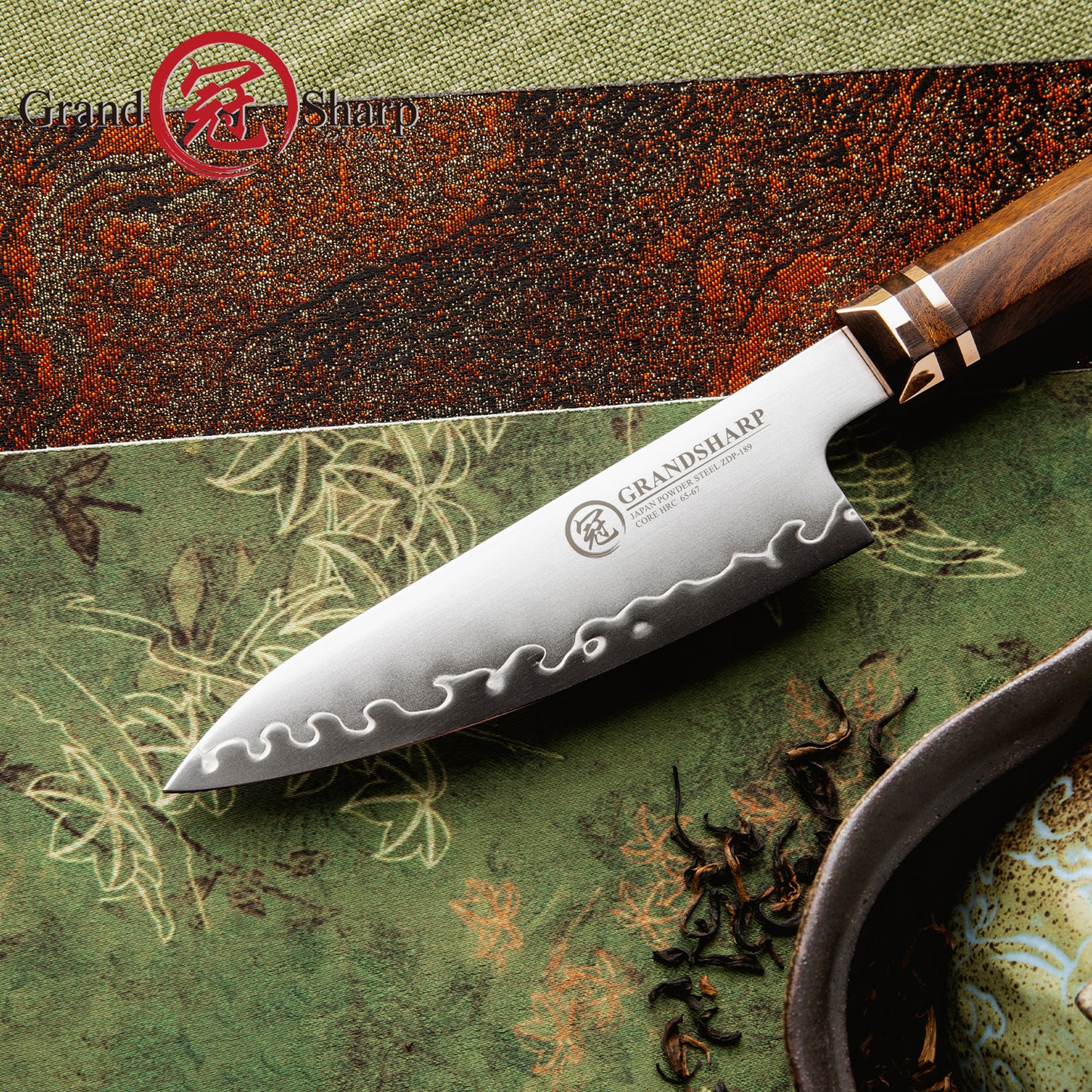 Grandsharp Kitchen Japanese Hitachi ZDP189 Powder Steel Paring Knife 4.5 Inch Paring Fruit Cutting Knives Mkuruti Wood Handle