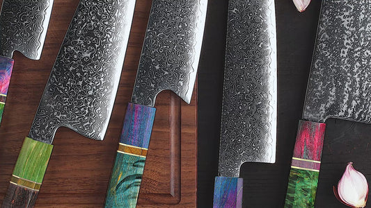 Grandsharp Wood Handle 10Cr15CoMoV Damascus Cleaver Knife